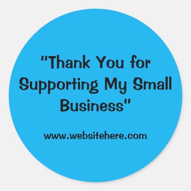 “Thank You for Supporting My Small Business”  Runder Aufkleber (Vorderseite)