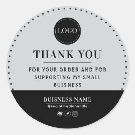 Thank You For Supporting My Small Business Trendy Runder Aufkleber