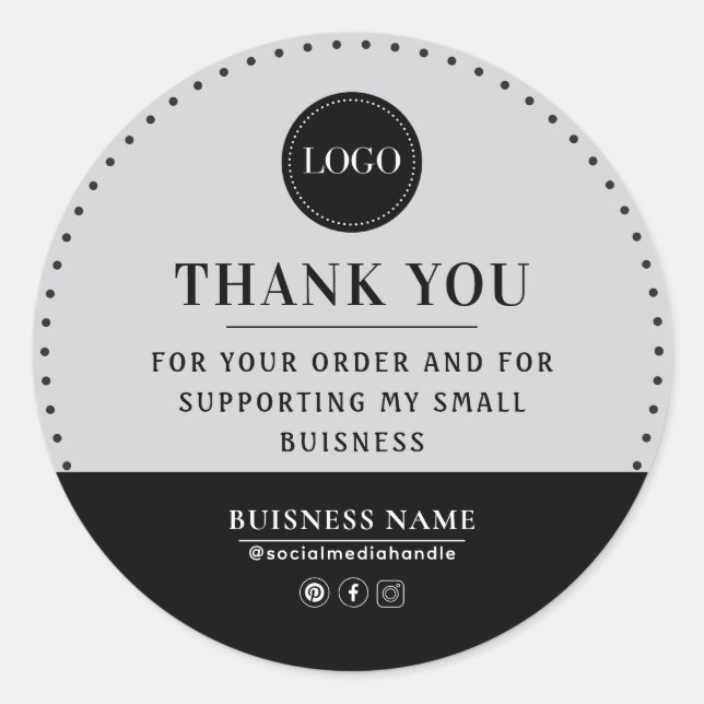 Thank You For Supporting My Small Business Trendy Runder Aufkleber (Vorderseite)