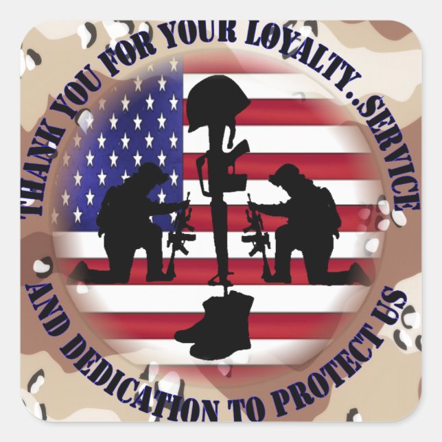 Thank you for your Loyalty ....... Quadratischer Aufkleber (Vorderseite)