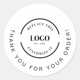 Thank you for your order Custom business logo Runder Aufkleber