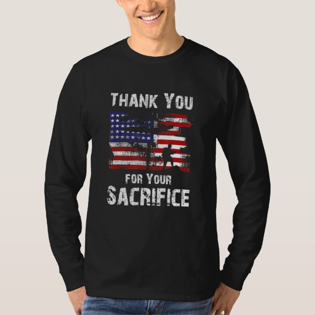 Thank You for Your Sacrifice Patriotic Veterans Da T-Shirt (Vorderseite)