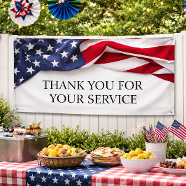 THANK YOU for your service American Flag Banner