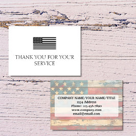 Thank You For Your Service Distress American Flag Dankeskarte