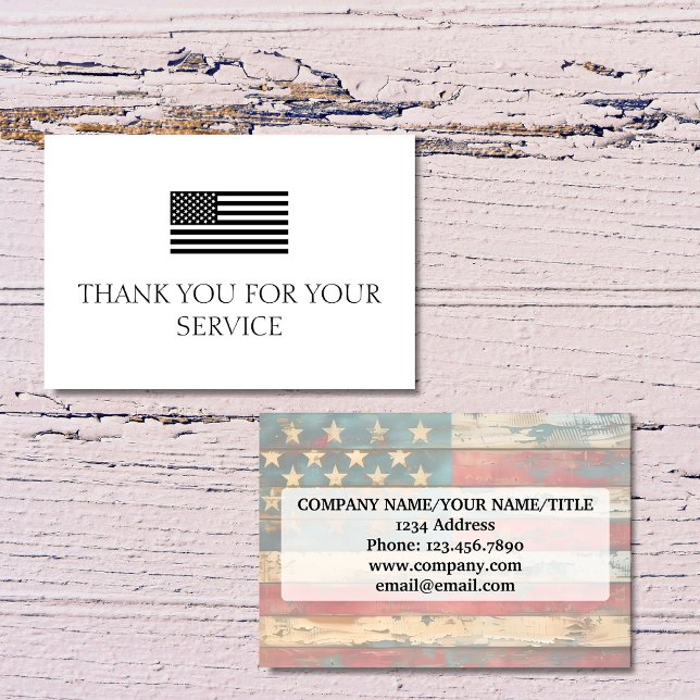 Thank You For Your Service Distress American Flag Dankeskarte (Von Creator hochgeladen)