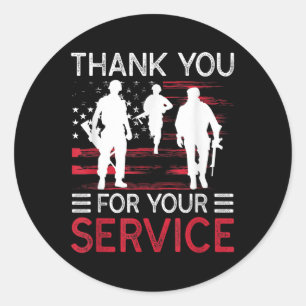 Thank You For Your Service Memorial Day Runder Aufkleber