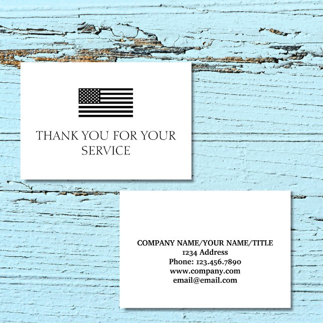 Thank You For Your Service Minimal American Flag Dankeskarte (Thank You For Your Service Minimal American Flag Cards)