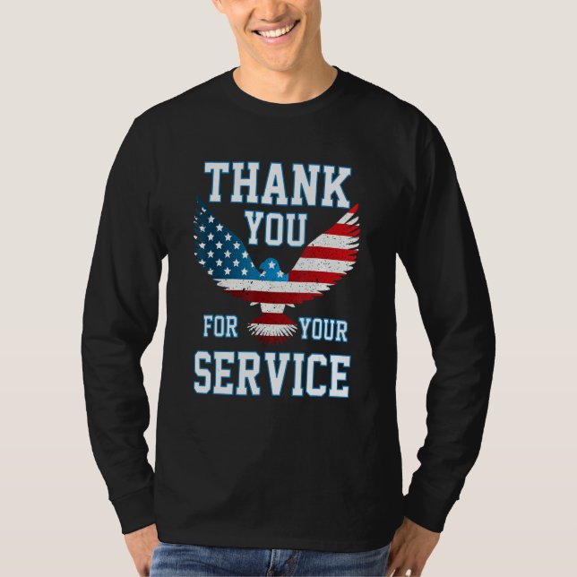 Thank You for your Service Patriotic Eagle Veteran T-Shirt (Vorderseite)