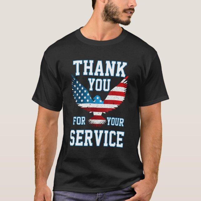 Thank You for your Service Patriotic Eagle Veteran T-Shirt (Vorderseite)