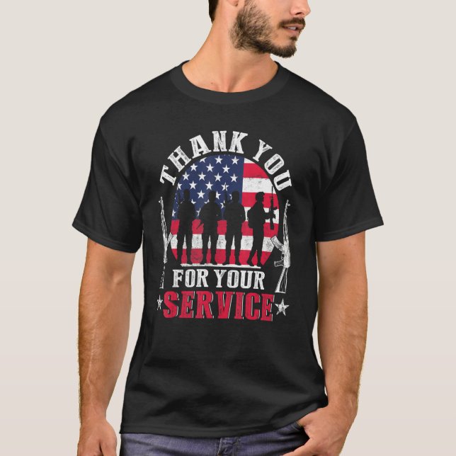 Thank You For Your Service Patriotic Veterans Day T-Shirt (Vorderseite)