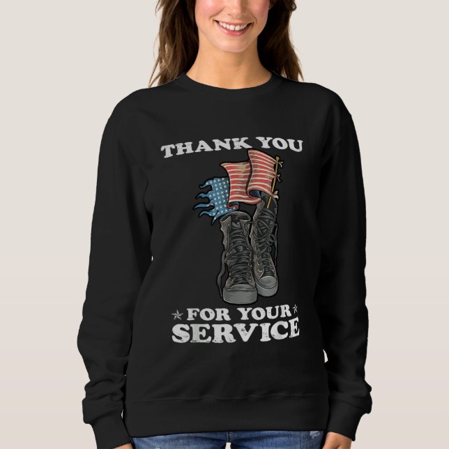 Thank You For Your Service Veteran US Flag Veteran Sweatshirt (Vorderseite)