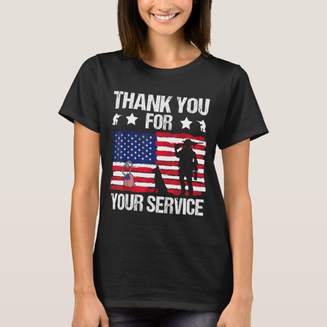 Thank You For Your Service Veterans Belgian Malino T-Shirt (Vorderseite)