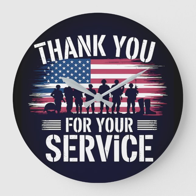 Thank You for Your Service: Veterans Day 2025  Große Wanduhr (Vorderseite)