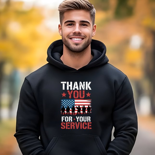 THANK YOU FOR YOUR SERVICE Veterans Day Tribute Hoodie (Von Creator hochgeladen)