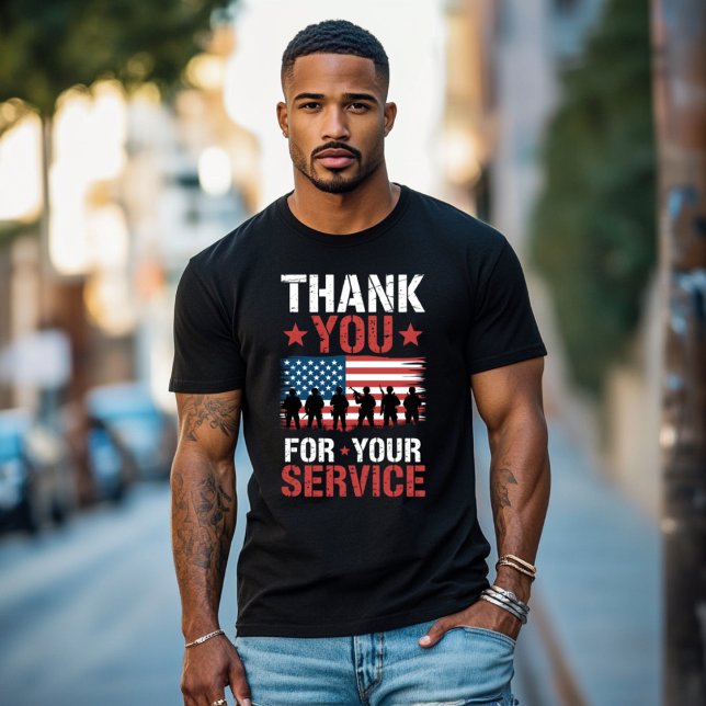 THANK YOU FOR YOUR SERVICE Veterans Day Tribute T-Shirt (Von Creator hochgeladen)