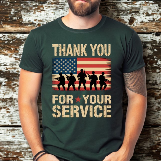 THANK YOU FOR YOUR SERVICE Veterans Day Tribute T-Shirt (Von Creator hochgeladen)