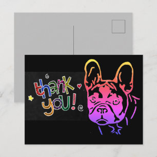 Thank you Französische Bulldogge French Bulldog Postkarte