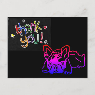 Thank you  Französische Bulldogge French Bulldog Postkarte