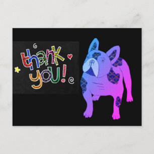Thank you Französische Bulldogge French Bulldog Postkarte