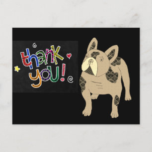 Thank you  Französische Bulldogge French Bulldog Postkarte