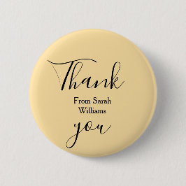 Thank you from add name yellow Pastel boho wedding Button