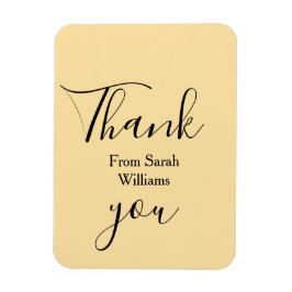 Thank you from add name yellow Pastel boho wedding Magnet