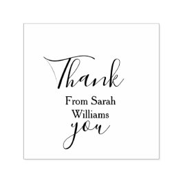 Thank you from add name yellow Pastel boho wedding Permastempel