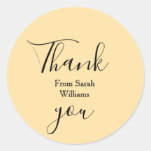 Thank you from add name yellow Pastel boho wedding
