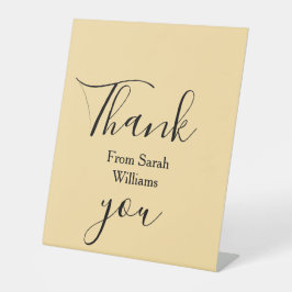 Thank you from add name yellow Pastel boho wedding Sockelschild