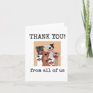 Thank You, From All of Us, Customers, Funny Dogs Karte