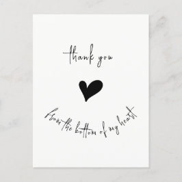 Thank You From Bottom of my Heart Cute Minimalist Postkarte