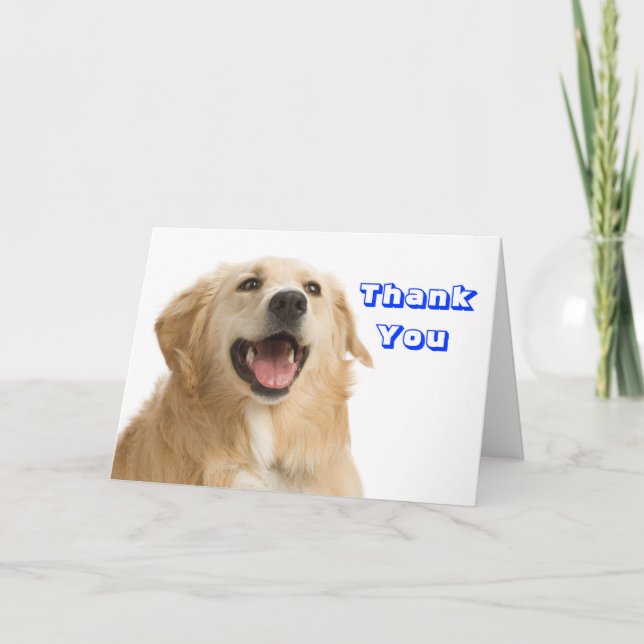 Thank You Golden Retriever Puppy Dog Dankeskarte (Vorderseite)