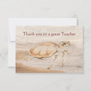 Thank you Great Teacher Fun Turtle Dankeskarte