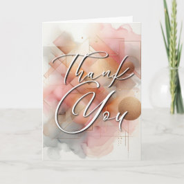 Thank You Greeting Card - Watercolor Abstract Geom Karte