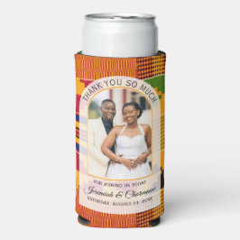 THANK YOU GUESTS African Ghanaian Kente WEDDING Selters Dosenkühler