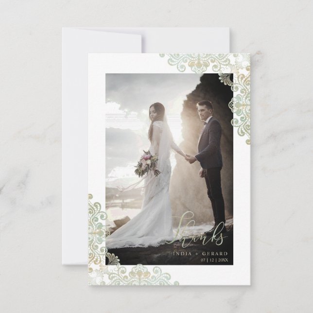 Thank You Guests Just Married Lace  Photo Wedding (Vorderseite)