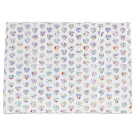 Thank you & heart in 44langs as ♡shaped DC pattern Große Geschenktüte