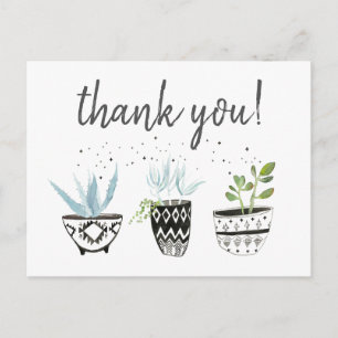 Thank you hipster cactus print postkarte