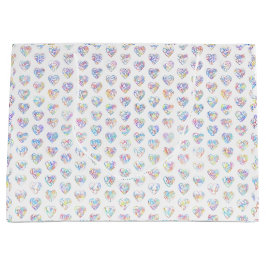Thank you in 44langs as heart shaped DC pattern Große Geschenktüte
