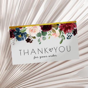 thank you insert floral business card visitenkarte