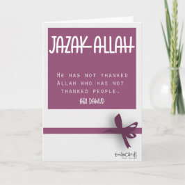 Thank You - JazakAllah with Hadith Karte