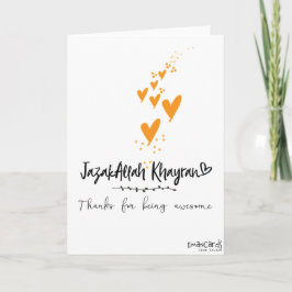 Thank You - JazakAllah with hearts Karte