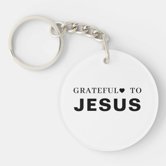 Thank You Jesus | Christian Faith Heart Design Schlüsselanhänger (Vorderseite)