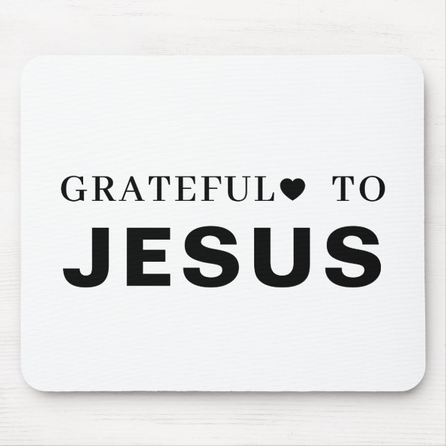 Thank You Jesus Modern Christian Faith Heart Mousepad (Vorne)
