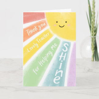 Thank You Lovely Teacher for Shining Card Karte