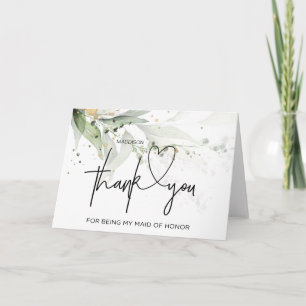 Thank You Maid of Honor Wedding Card From Bride Dankeskarte