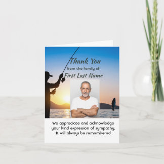 Thank you, Memorial Fisherman Fishing Fish Dankeskarte