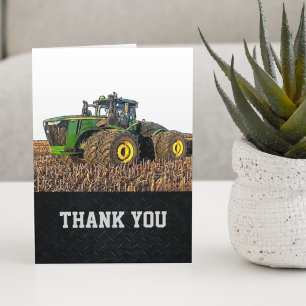 Thank You Men's Tractor Farm Equipment Machinery Dankeskarte