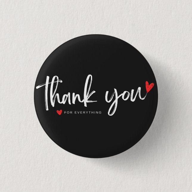 Thank You Minimalist Button Badge (Vorderseite)