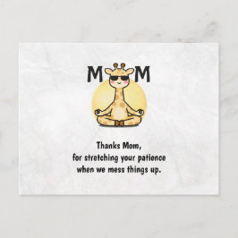 Thank You Mom Cute Giraffe Yoga Mother's Day Card Postkarte